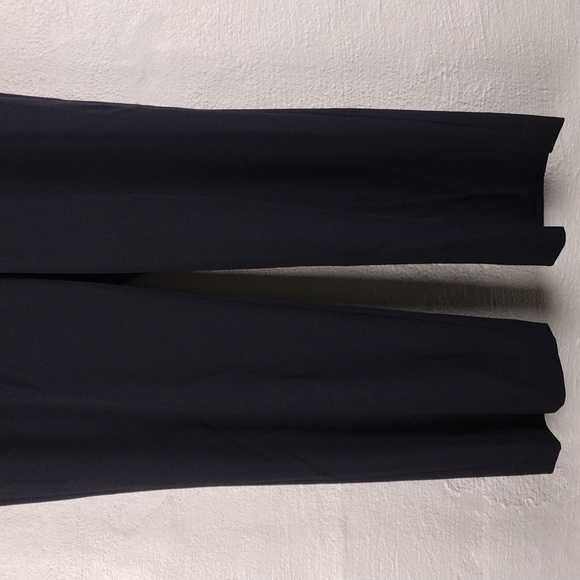 Liz Claiborne Petite Black Mid Rise Flat Front Straight Leg Career Trouser Pant - Picture 3 of 15